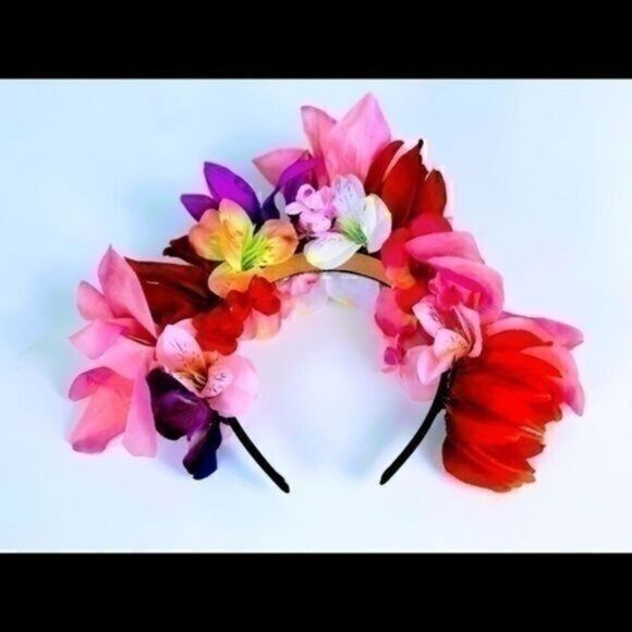 Stunning Handmade Colorful Flower Crown - Picture 1 of 7